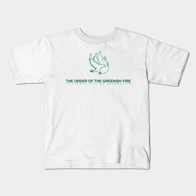 Order of the Greenish Fire Kids T-Shirt by Inn Between
